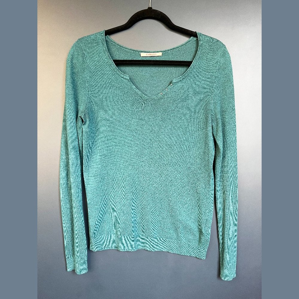 Camaieu Long Sleeve V-neck Shirt